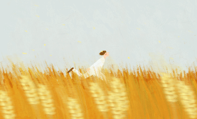 gif courir dans les blés