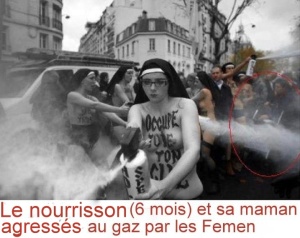 Nourisson aspergé au gaz par les Femen